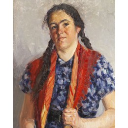 Толкунов Николай Павлович. Женский портрет. 1960г. 63x49. Картон, масло.